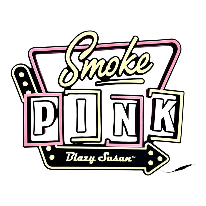 Letrero LED de Blazy Susan con la leyenda de Smoke Pink