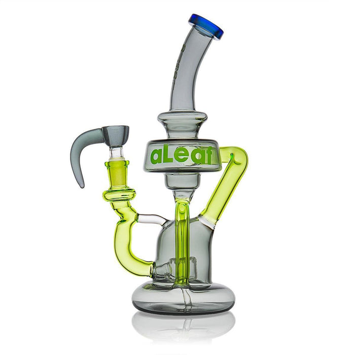 El aLeaf Zeus Recycler de 09 pulgadas es un Bong tipo Heady con Bowl de Cuerno (gris)