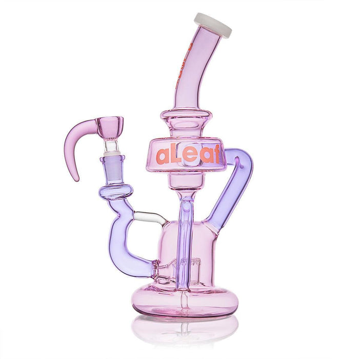 El aLeaf Zeus Recycler de 09 pulgadas es un Bong tipo Heady con Bowl de Cuerno (rosa)