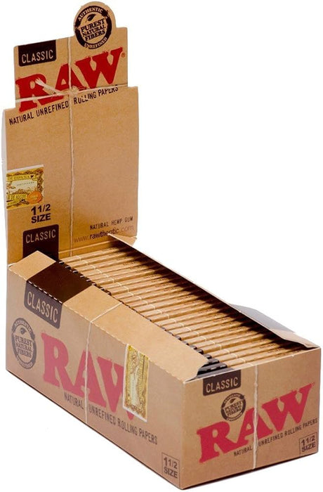 Papeles RAW Classic 1½ (Caja 25 pz) – Vuelo 420 Smoke Shop México