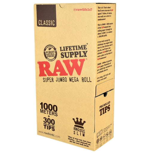Rollo RAW Mega Roll 1000 m + 300 Filtros – Vuelo 420 Smoke Shop México