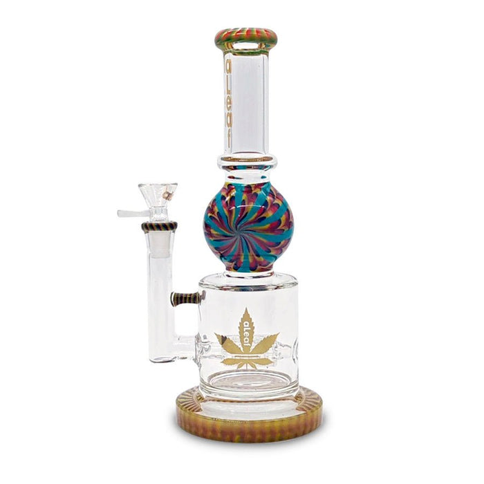 Bong aLeaf Swirl Wigwag 9.5" – Diseño B – Vuelo 420 Smoke Shop México