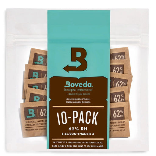10 Pack de Boveda 62% RH para el control de la humedad de tus plantas de cannabis (Protege contra moho, exceso de sequedad y pérdida de terpenos)