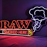 RAW Get Lit Letrero de LED Smoked Here Vuelo 420 Smoke Shop Monterrey Mexico