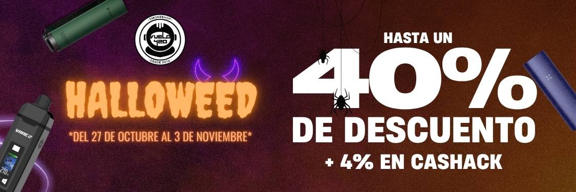 Halloweed con hasta 40% de descuento del 27 al 3 de noviembre en toda la Smoke Shop
