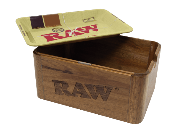 Caja RAW Cache Box con Tapa Charola – Vuelo 420 Smoke Shop México