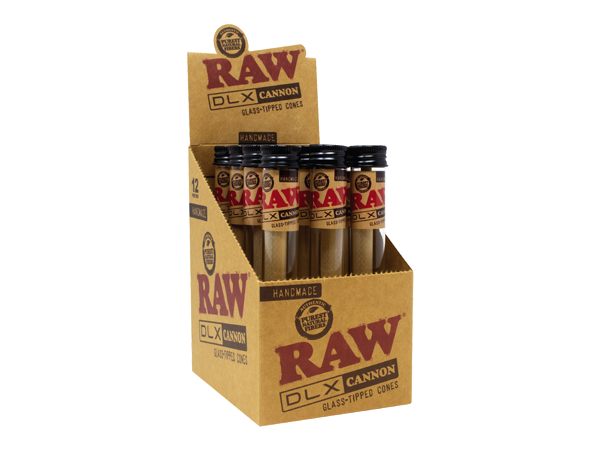 Conos RAW DLX Cannon King Size con Filtro de Vidrio (Exhibidor 12 pz) – Vuelo 420 Smoke Shop México