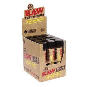 6 conos con terpenos Purple Ape por bote RAW TERP'd tamaño 1¼, caja de 12 piezas