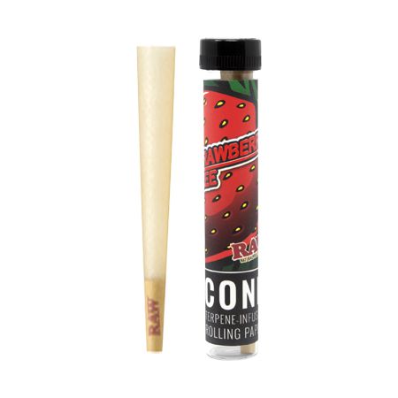 Caja de conos king size de RAW Terpene Enhanced sabor Strawberry (Fresa)