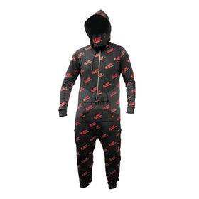 Pijama RAW Black Onesie en color negro con letras rojas (ropa para dormir)