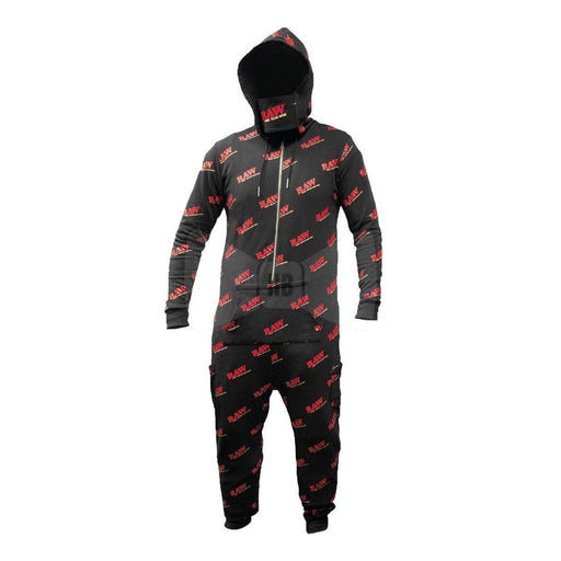 Pijama RAW Black Onesie en color negro con letras rojas (ropa para dormir)