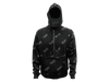 Hoodie RAW Rawlers color negro con logo RAW y bandeja para enrollar