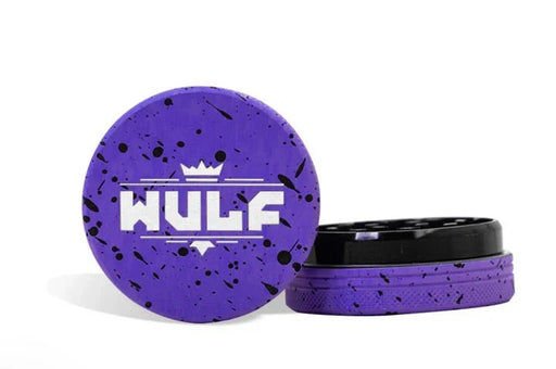 Grinder Wulf 2 Piezas 65mm Splatter – Morado con Negro – Vuelo 420 Smoke Shop México