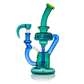 El aLeaf Zeus Recycler de 09 pulgadas es un Bong tipo Heady con Bowl de Cuerno (azul)