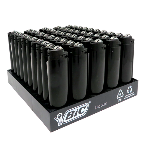 Encendedores BIC – Charola con 50 Piezas (Diseños 420) – Negro – Vuelo 420 Smoke Shop México