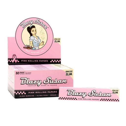 Papeles Blazy Susan King Size Slim 50 pz – Rosa – Vuelo 420 Smoke Shop México