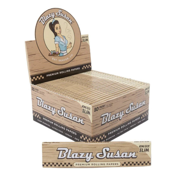 Papeles Blazy Susan King Size Slim 50 pz – Premium (Sin Blanquear) – Vuelo 420 Smoke Shop México