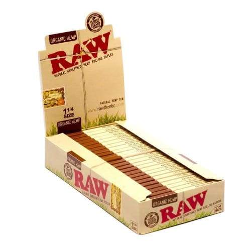 Papeles RAW Organic Hemp 1¼ (Caja 24 pz) – Vuelo 420 Smoke Shop México