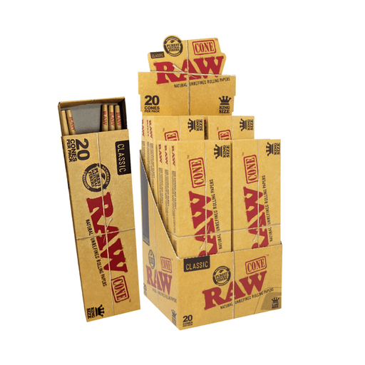 Conos RAW Pre-rolados Caja 12 x 20 (240) – Classic King Size – Vuelo 420 Smoke Shop México