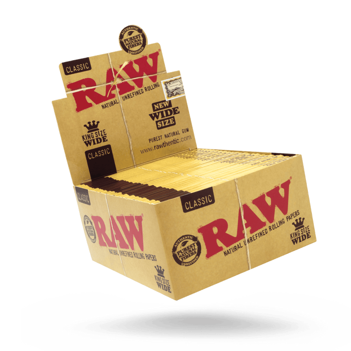 Papeles RAW King Size Caja – Classic KS Wide (50 pz) – Vuelo 420 Smoke Shop México