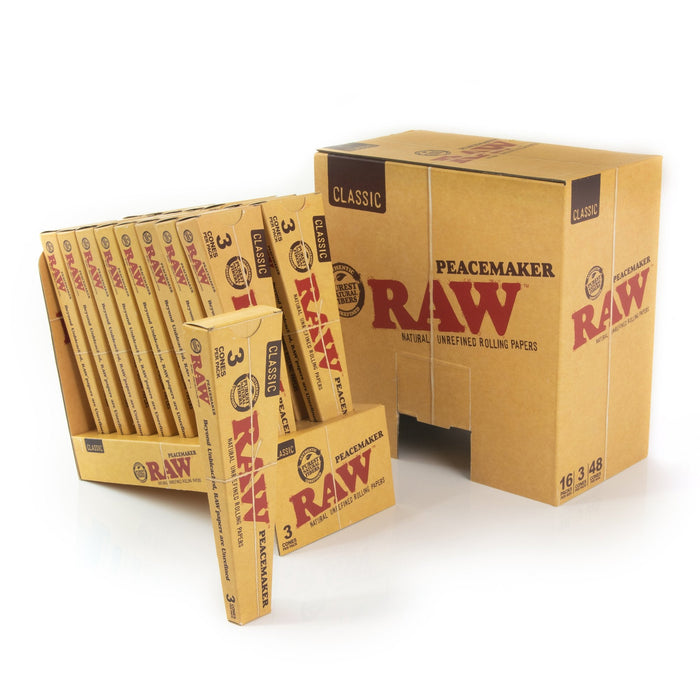 Conos RAW Peacemaker Pre-rolados – 16 paquetes de 3 – Vuelo 420 Smoke Shop México
