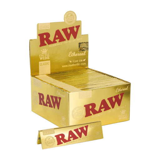 Papeles RAW Ethereal Gold KS Wide 50 pz – Vuelo 420 Smoke Shop México