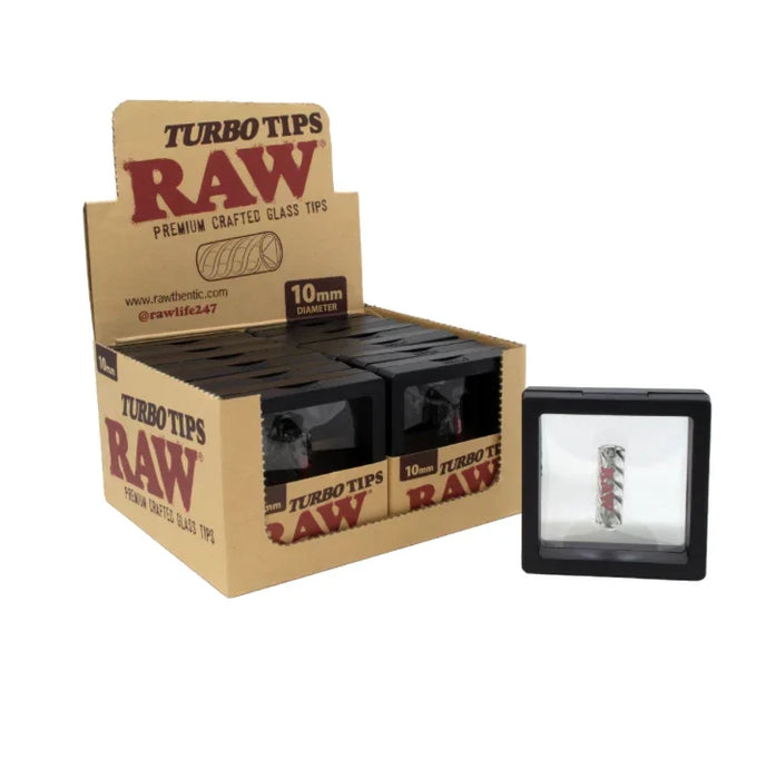 Filtros de Vidrio RAW Turbo Tips 10 mm (Exhibidor 12 pz) – Vuelo 420 Smoke Shop México