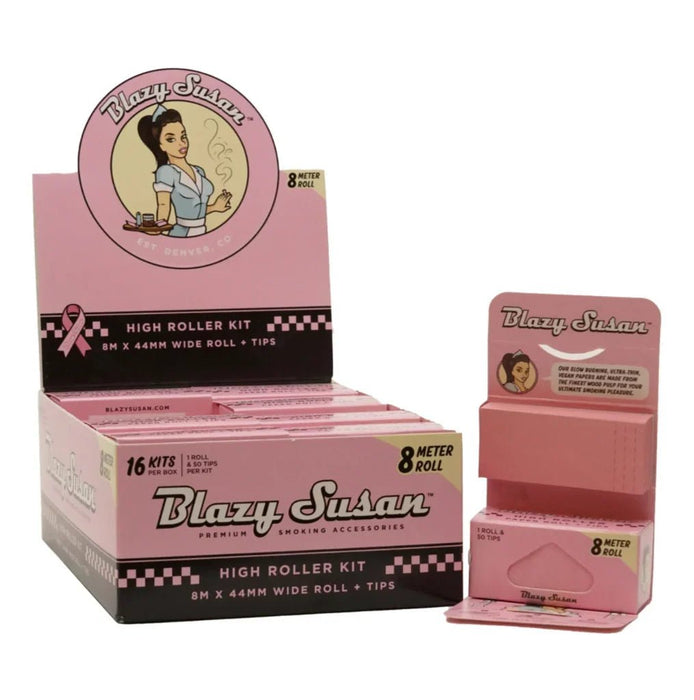 Kit Blazy Susan High Roller Rollo 8m – Rosa – Vuelo 420 Smoke Shop México