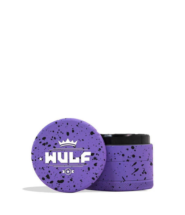 Grinder Wulf 4 Piezas 50mm Splatter – Morado con Negro – Vuelo 420 Smoke Shop México